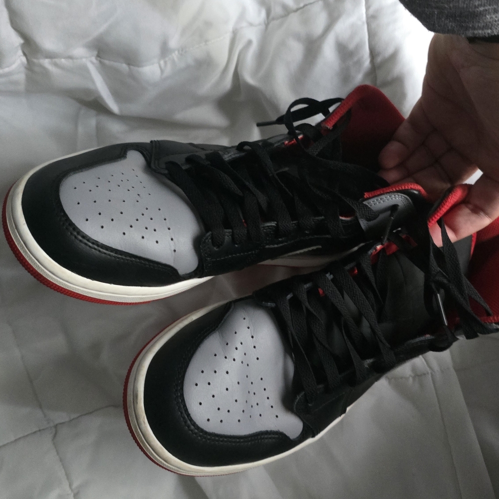 Jordan Black and Red Athletic Shoes